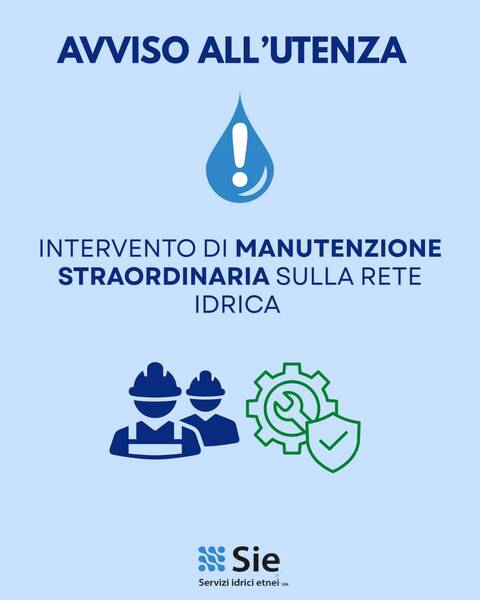 SIE intervento straordinario rete idrica