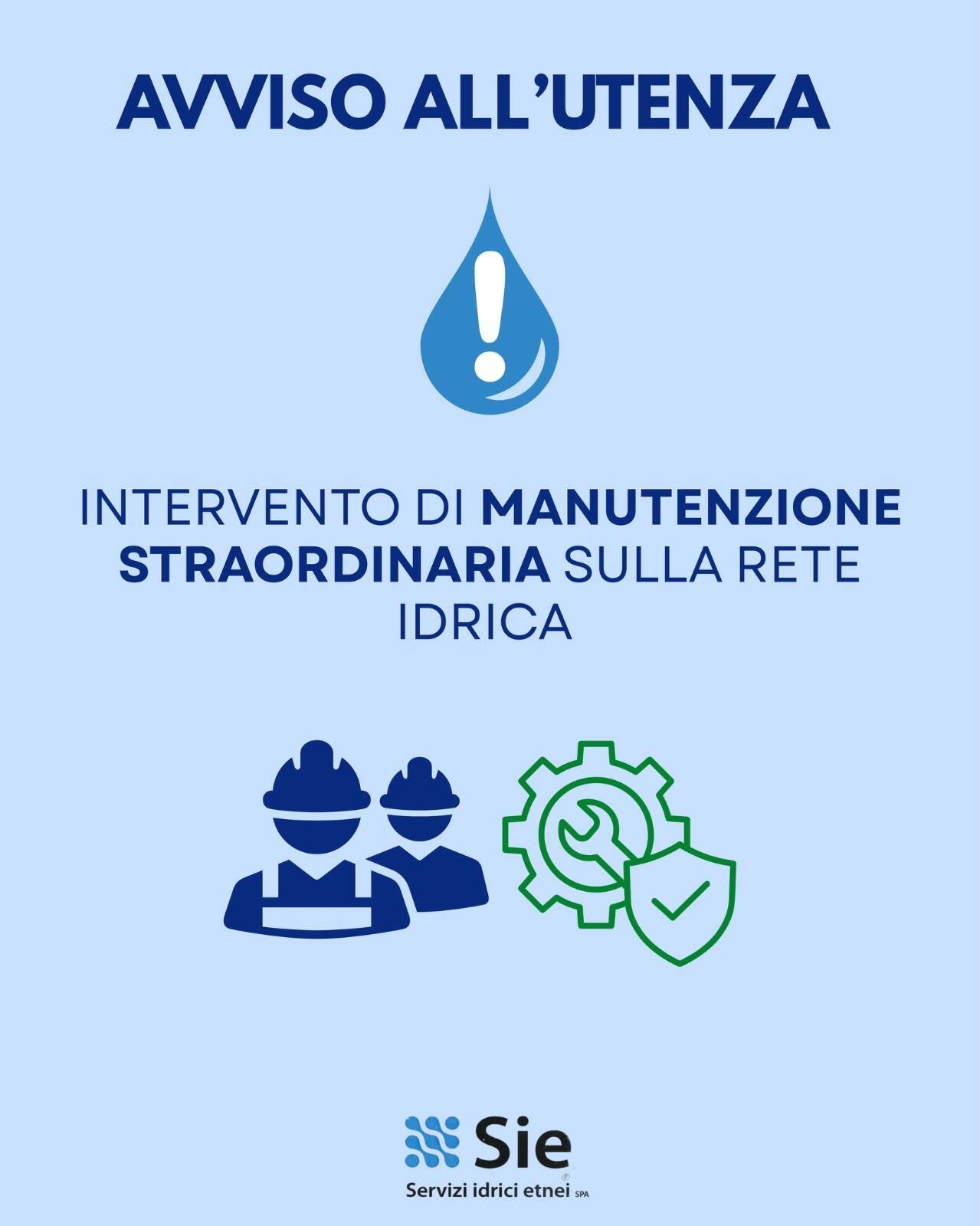 SIE intervento straordinario rete idrica